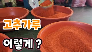 두물고추 방앗간에서! 고추가루 색 이정도야!