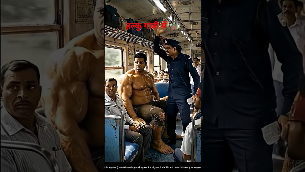 बिना टिकट हल्कू को ट्रेन से फेंका 😱 | जंगल में बनाया लकड़ी का रिक्शा | Hulk Funny Story🧌#tags #shots