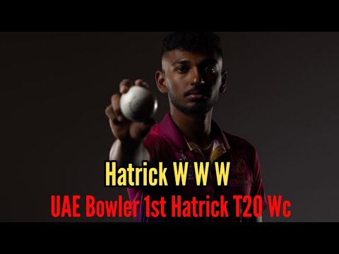 UAE Bowler Karthik Meiyappan Hatrick /UAE Vs Sl T20 World Cup Match /