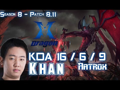 KZ Khan AATROX vs JAX Top - Patch 8.11 KR Ranked