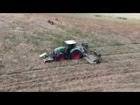 Fendt 720 Mowing Field of Grass for Hay Isle of Wight UK