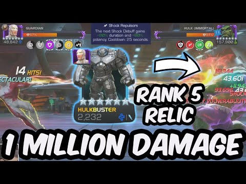 1 MILLION+ DAMAGE?!?! Rank 5 Hulkbuster Relic /w R4 Guardian is INSANE - Marvel Contest of Champions