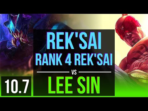 REK'SAI vs LEE SIN (JUNGLE) | Rank 4 Rek'Sai, Rank 12, KDA 13/2/6 | EUW Challenger | v10.7