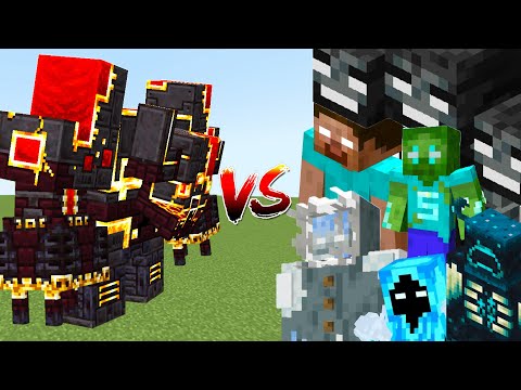 Reworked Netherite Monstrosity VS All Minecraft Boss Mobs - Minecraft Mobs Battle
