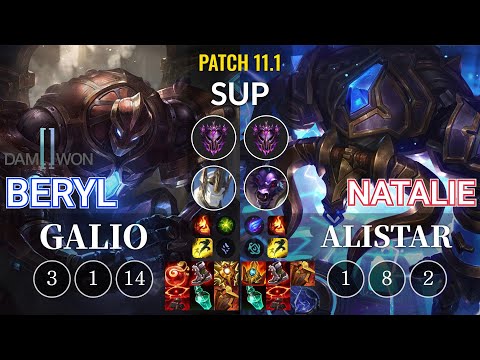 DWG BeryL Galio vs Natalie Alistar Sup - KR Patch 11.1