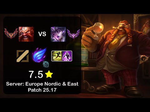 Gragas Mid vs Syndra - EUNE GrandMaster - Patch 25.17