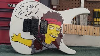 Upgrading the bridge on the Tim Kelly (Slaughter) Simpsons Robin guitar!