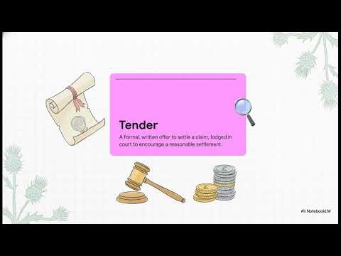 What is a Tender in Scottish Personal Injury Law?