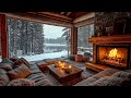 Tranquil Winter Scene ️Cozy Living Room Fireplace Glow Smooth Piano Music For Warm Winter Day