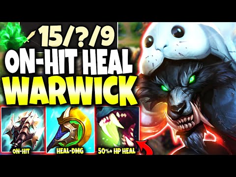Meet the ON-HIT MAX HEAL Warwick Top Lane Build 🔥 Divine + Titanic + Grasp + Q = 50+% DMG & HEAL 🔥