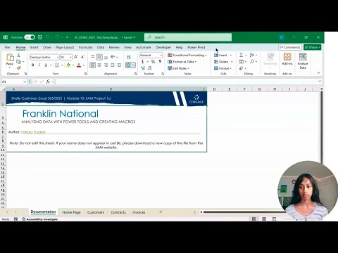 SAM Project 1a Excel Module 10 Data Analysis with Power Tools | Fareya Suzana