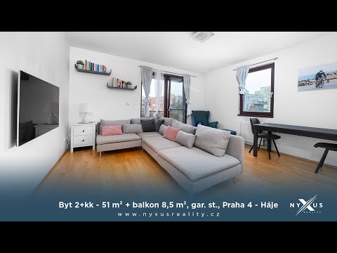 Prodej bytu 2+kk - 51 m² + balkon 8,5 m², garážové stání a sklep, Loosova, Praha 4 - Háje