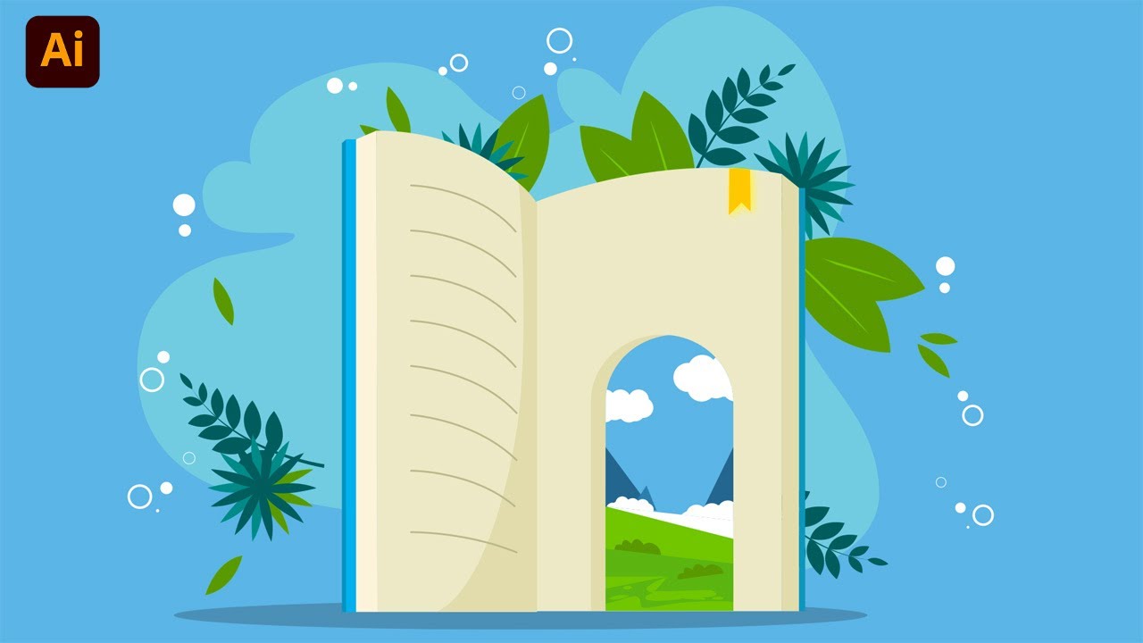 How to Create Open Book Design in Illustrator - Vector Tutorial