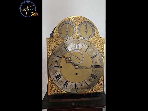 19th Century Continental Marquetry England 9 Bells Grandfather Clock