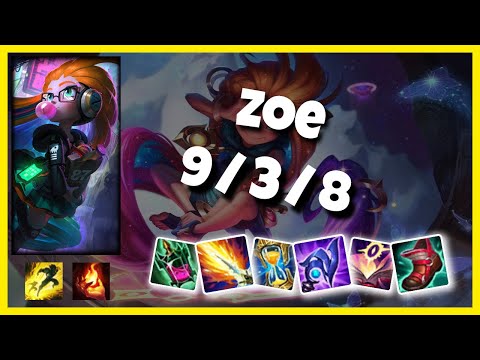 Zoe vs Ahri Mid 11.2 Challenger Gameplay S11 (9/3/8) - OCE
