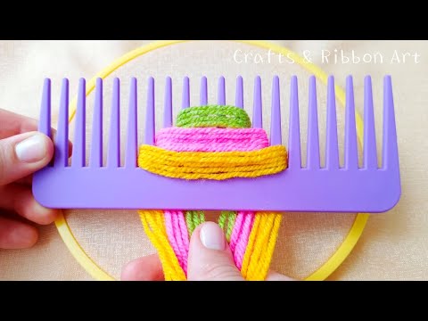 It's so Beautiful !! Unique Flower Craft Ideas with Wool- Hand Embroidery Amazing Trick- Sewing Hack