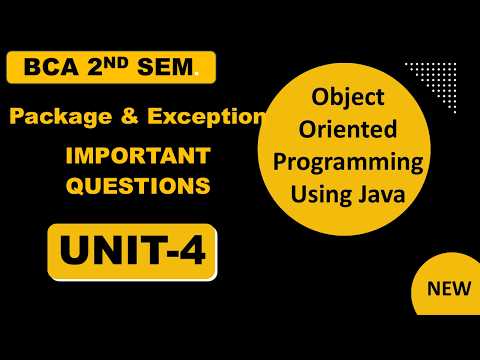 Important Questions Bca Sem 2 Object Oriented Programming Using Java Packages Exceptions