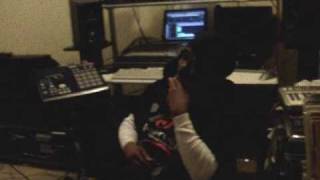 UG (Cella Dwellas) in the studio working on a new track for Portals
