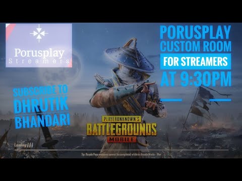 PorusPlay YouTubeer Customsplaying PUBGMOBILE||18-10-2019||video...