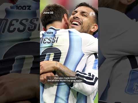 Lionel Messi breaks the record for career goals scored at the World Cup