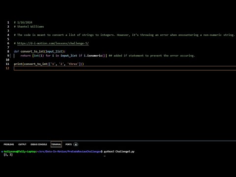 Python Code Review Challenge 5 Fix The Error