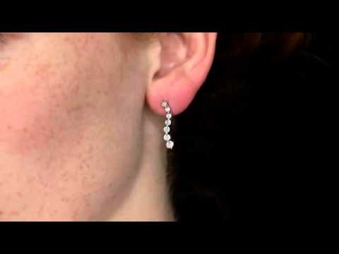 Diamond Journey Earrings 1.0 Carat (ctw) in 14K White Gold | MyJewelryBox