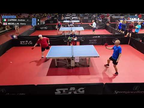 CAPRINI Andrea vs MEDELLIN Henry - Championnats d'Europe 2022 Vétérans de tennis de table Rimini