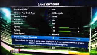 Madden/NCAA Football: Minimum Speed Threshold