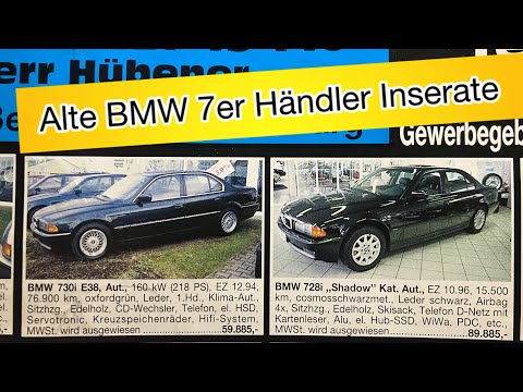 Old car dealer ads from back then: BMW 7 Series e38 e32 - a journey back in time
