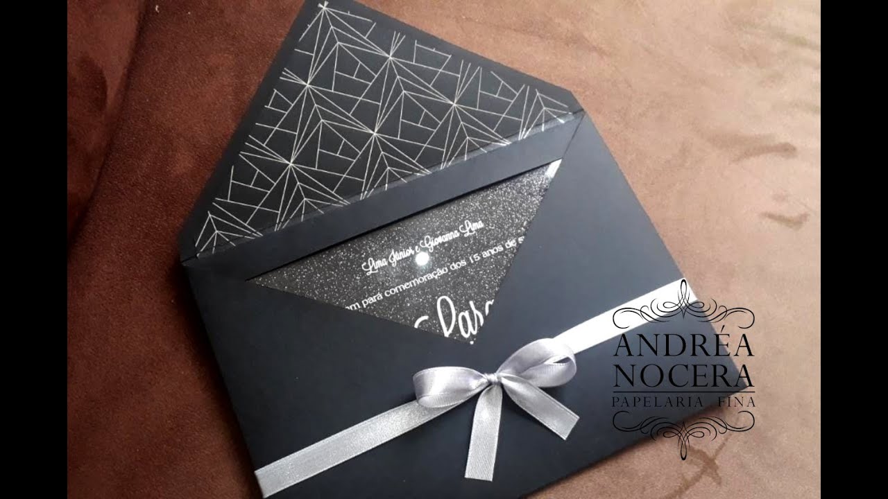 Convite de 15 anos Preto Tema Galáxia