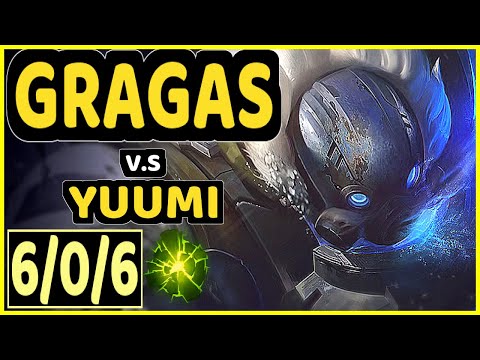 HOIT (GRAGAS) vs YUUMI - 6/0/6 KDA BOTTOM SUPPORT CHALLENGER GAMEPLAY - KR
