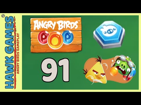 Angry Birds Stella POP Bubble Shooter Level 91 - Walkthrough, No Boosters