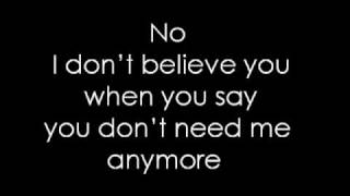 Pink ~ I don&#39;t believe you Lyrics