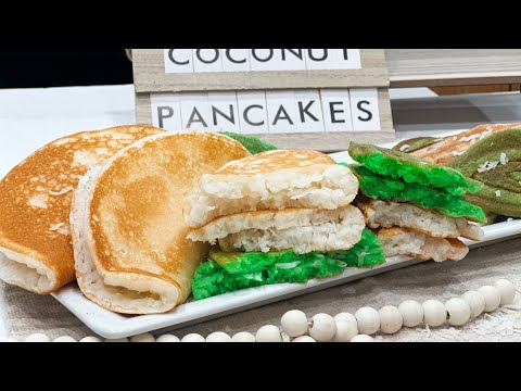 Coconut Pancakes, Cocopandan Pancakes, Sweet Coconut Pancakes