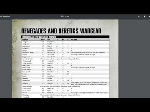 Warhammer 40k Renegades and Heretics (Traitor Guard) (Extra hints) Weapons