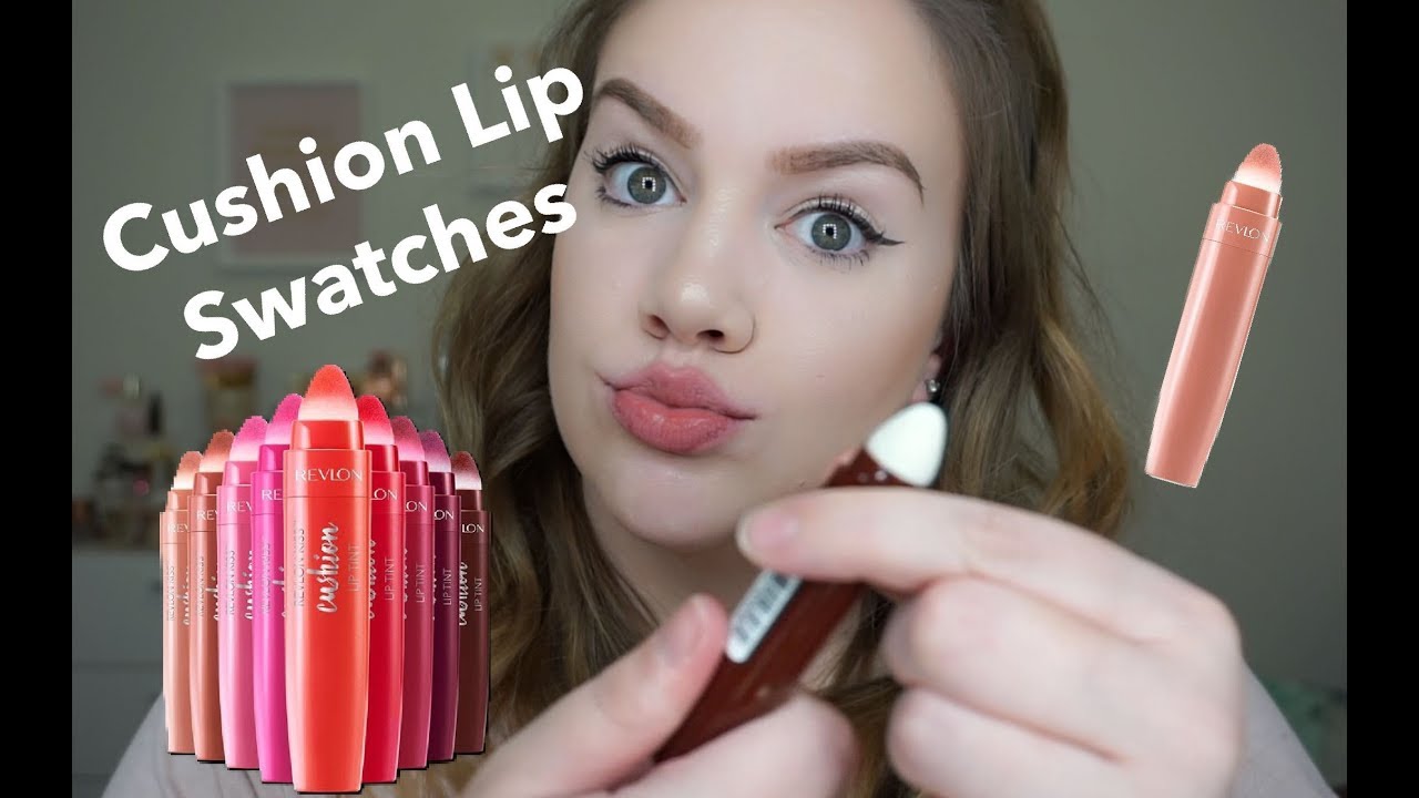 CUSHION LIPSTICKS! | Revlon Kiss Cushion Lip Tints | SWATCHING EVERY SHADE!