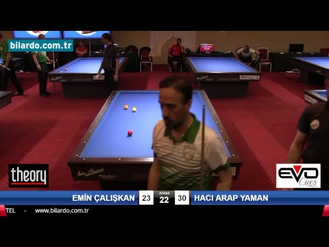 EMİN ÇALIŞKAN & HACI ARAP YAMAN Bilardo Maçı - 2018 - TÜRKİYE 1.LİGİ-1. Tur