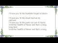 Glen Campbell - Twelfth of Never Lyrics
