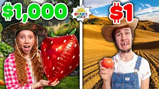 $1000 VS $1 Grow a Garden IRL!