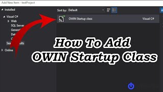 How to Add OWIN startup class ASP.NET