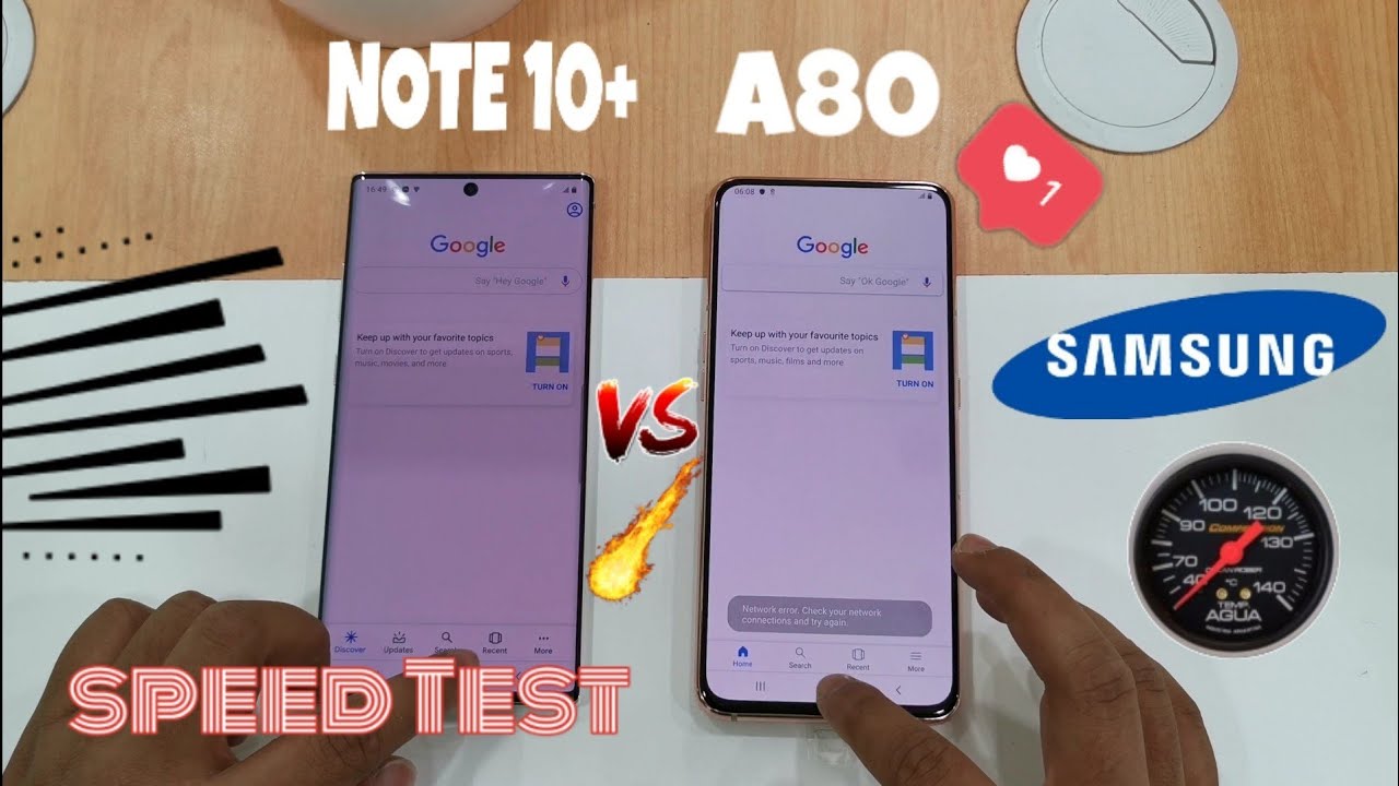 Samsung Galaxy Note 10 plus vs Samsung Galaxy A80 Speed Test