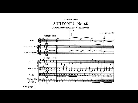 Haydn: Symphony No. 45 in F-sharp minor "Farewell" (with Score)