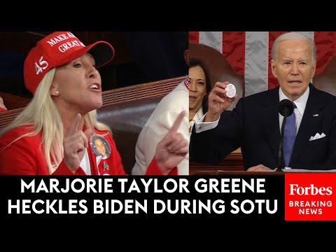 SHOCK MOMENT: Marjorie Taylor Greene Heckles Biden During SOTU—Then He Gaffes About 'Lincoln Riley'