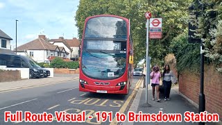 Full Route Visual | London Bus Route 191 - Edmonton Green, BS to Brimsdown Station | (DW528) LJ13CDU
