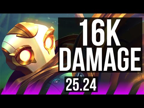 BLITZCRANK & Jinx vs THRESH & Aphelios (SUP) | 16K damage | KR Master | 25.24