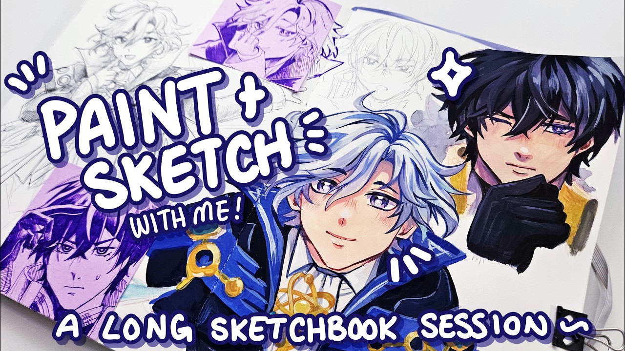 Gouache Painting and Sketching! | a long sketch with me!💜