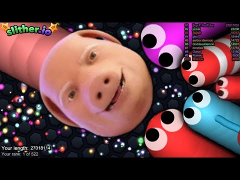 Slither.io A.I JOHN PORK in Slitherio Vs GIANT Pro Snakes - Epic Skin Slitherio Vip Gameplay