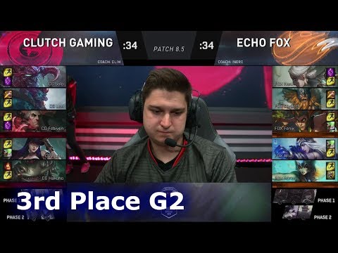 Echo Fox vs Clutch Gaming | Game 2 3rd Place S8 NA LCS Spring 2018 | FOX vs CG G2