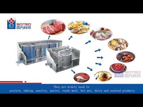 Square-Hot product-Spiral freezer