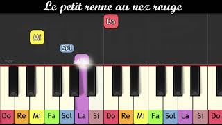 Chant de Noël - Le petit renne au nez rouge (piano pour enfants très facile)